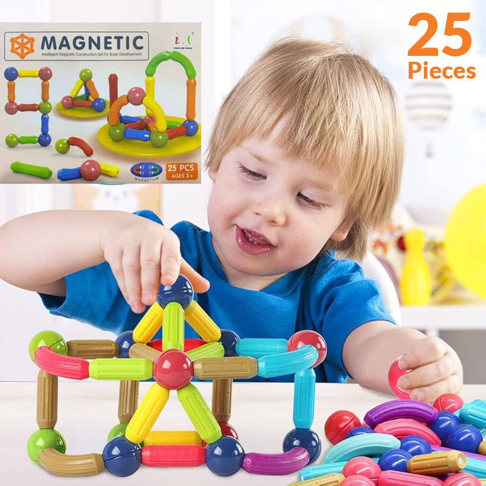25 Piece Magnetic Building Blocks Set For Kids Learning