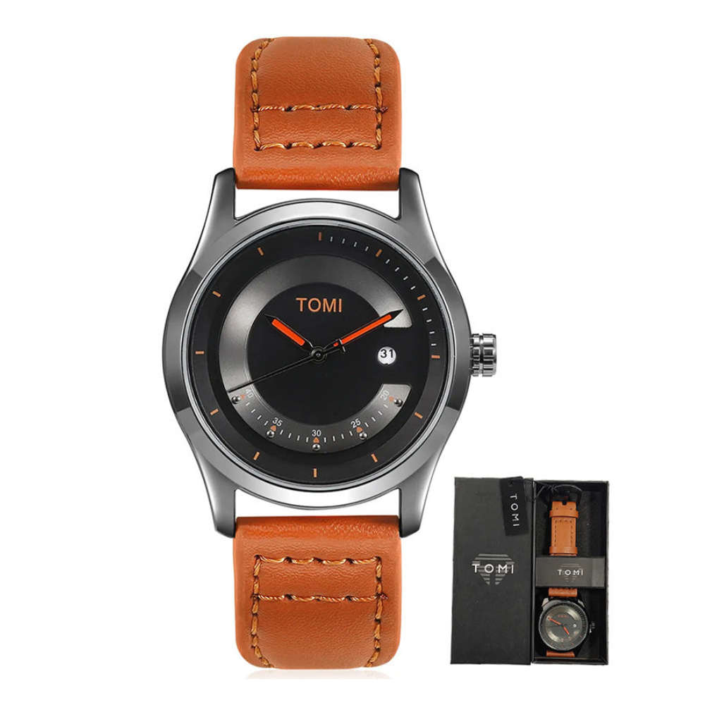 TOMI T-099 Original Men’s Watch with Round Dial and Date Display