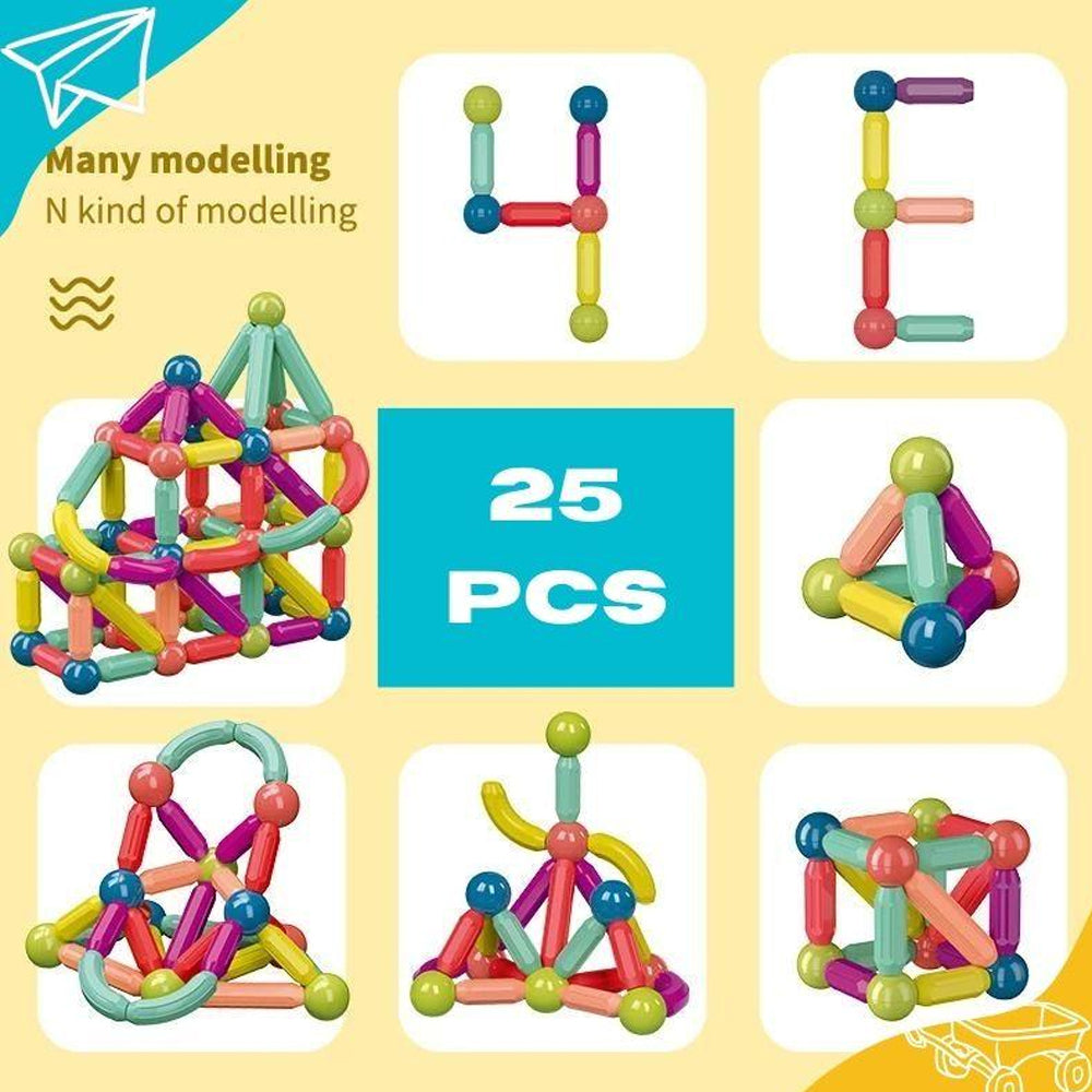 25 Piece Magnetic Building Blocks Set For Kids Learning