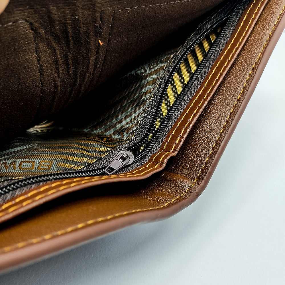 Men's Bifold Multi Space Zipper Business Wallet