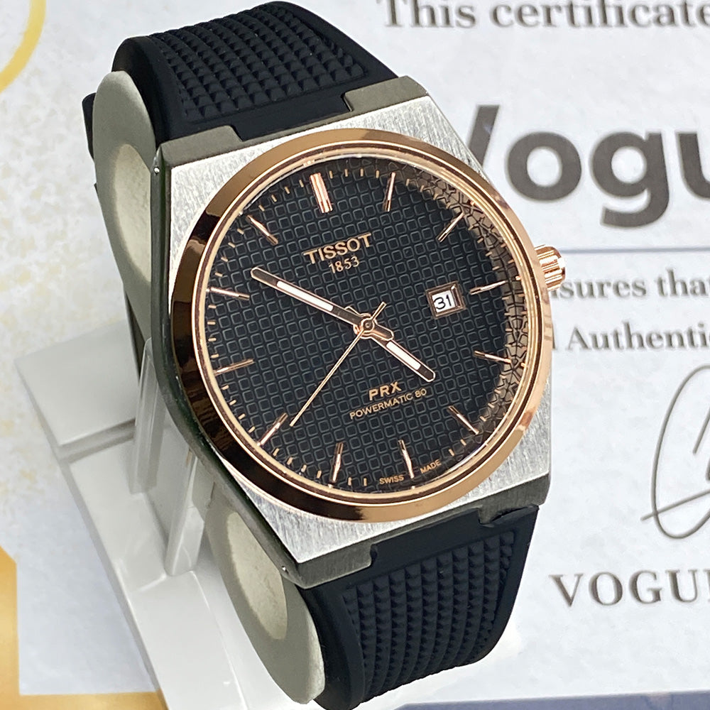 Tis-PRX 1853 Swiss Made Silicone Straps Date Display Wrist Watch For Men