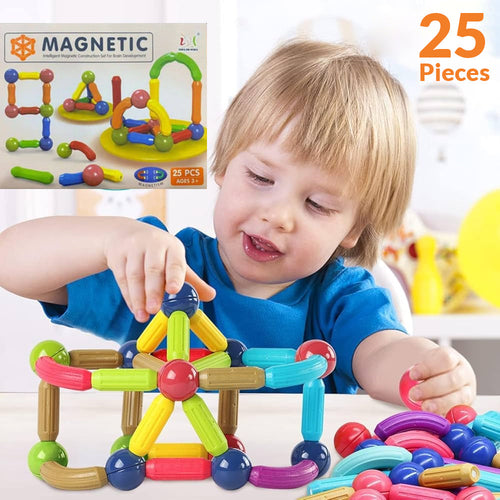 25 Piece Magnetic Building Blocks Set For Kids Learning