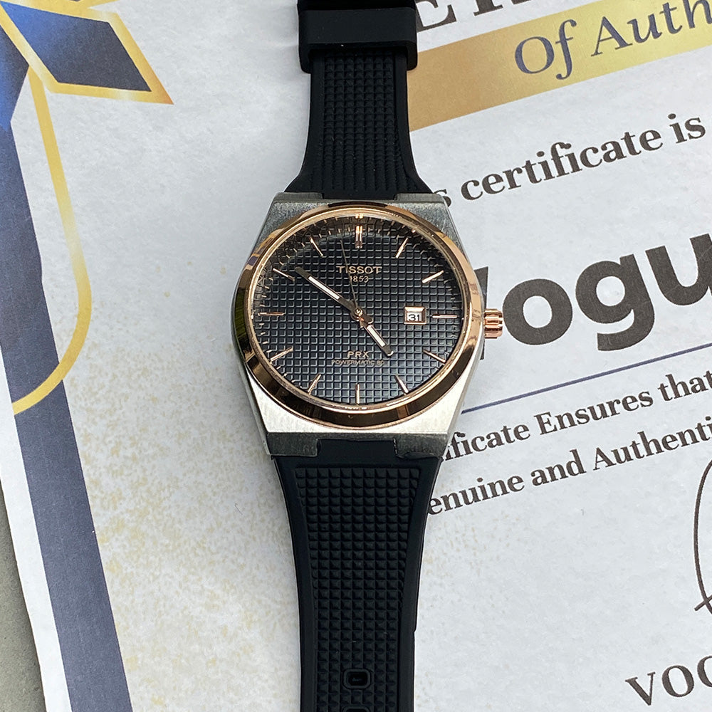 Tis-PRX 1853 Swiss Made Silicone Straps Date Display Wrist Watch For Men