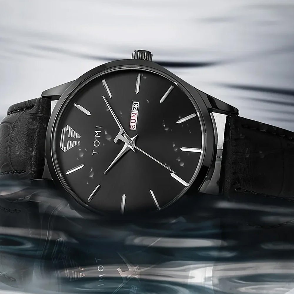 TOMI T-045 Original Straps Watch Date & Day Display  Quartz Movement For Men