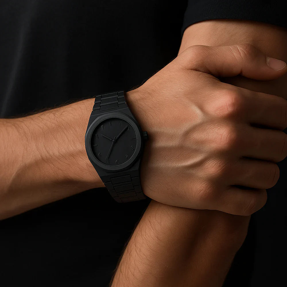 Original Aura Black Microfibre Watch For Men