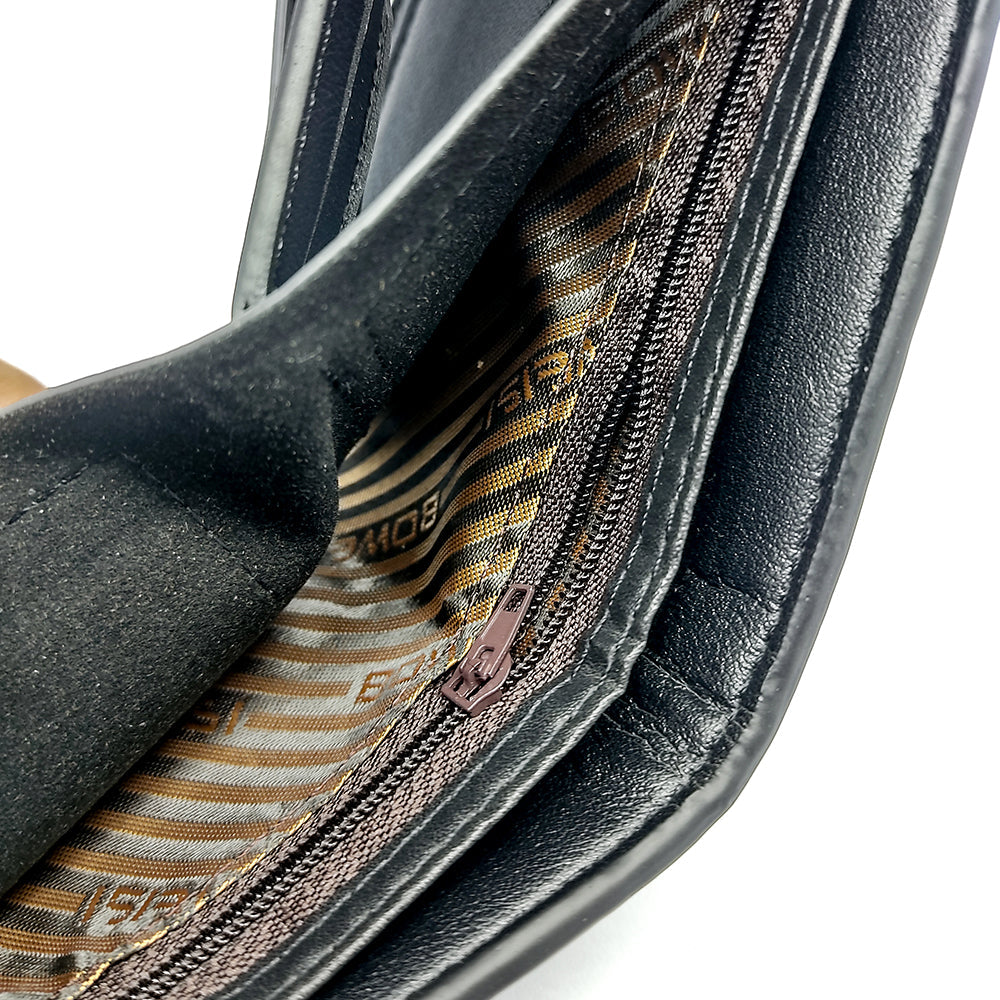 Men’s Wallet Multi Card Bifold Zipper Compartment Purse