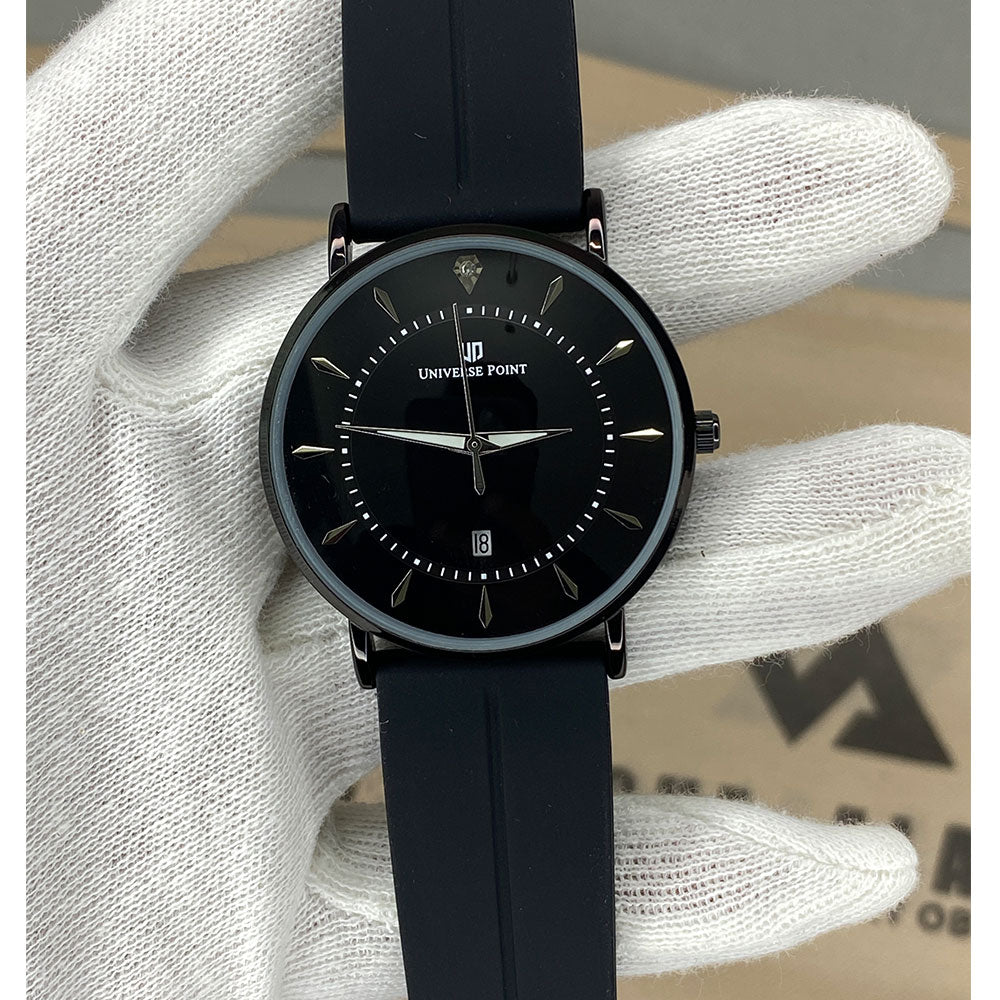 Universe Point Men's Watch with Magnetic Lock and Silicone Rubber Strap