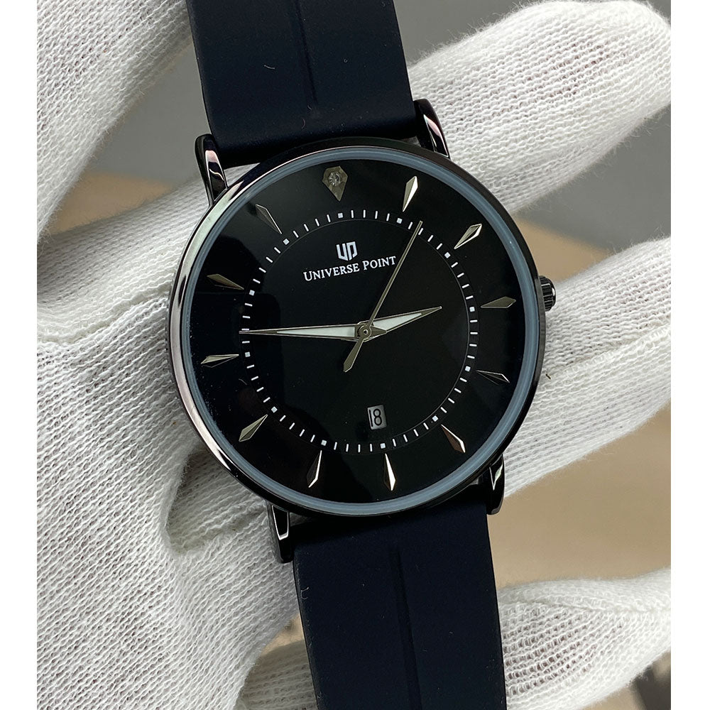 Universe Point Men's Watch with Magnetic Lock and Silicone Rubber Strap