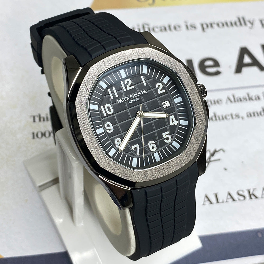 PP Silicone Strap Analog Watch with Date Display – Designed for Men