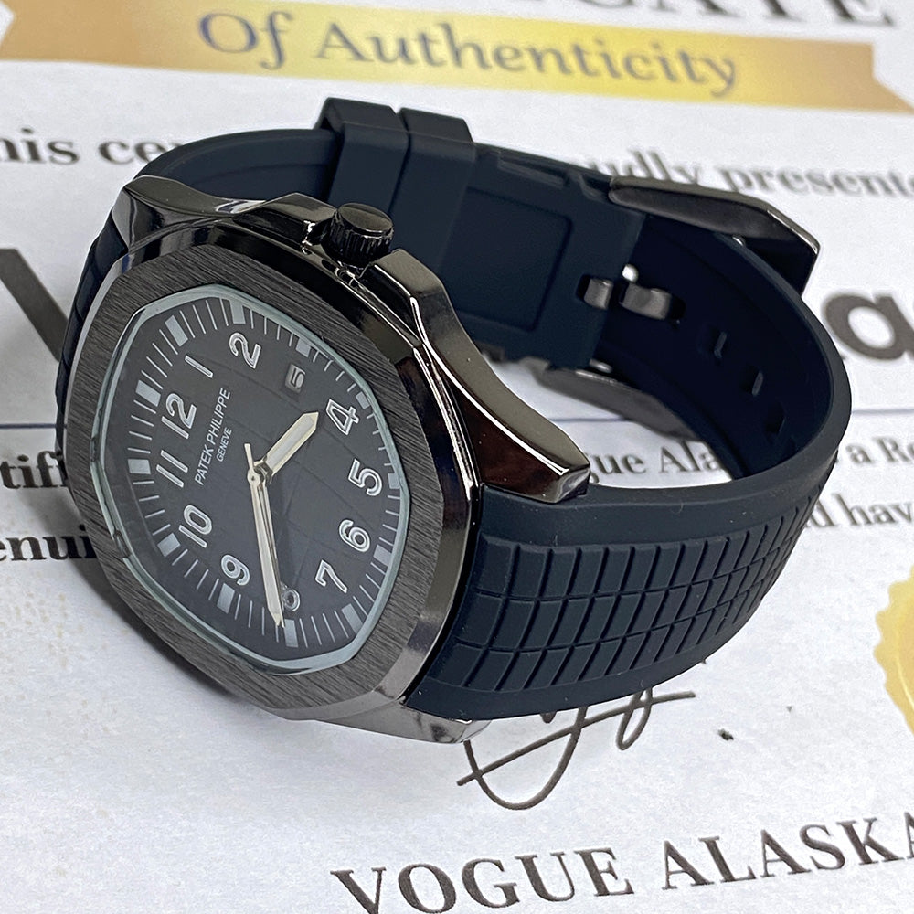 PP Silicone Strap Analog Watch with Date Display – Designed for Men