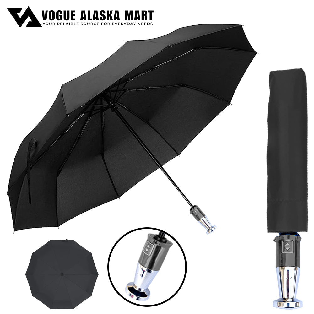 Automatic Open & Close 10 Ribs Windproof Folding Umbrella