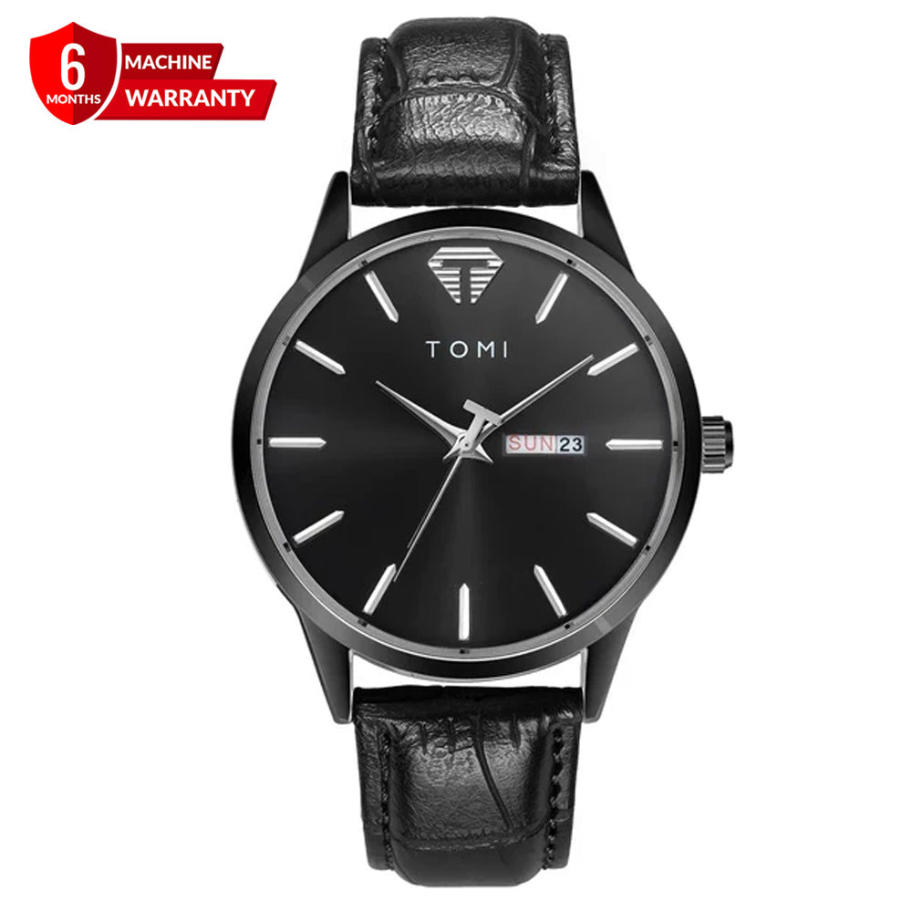 TOMI T-045 Original Straps Watch Date & Day Display  Quartz Movement For Men