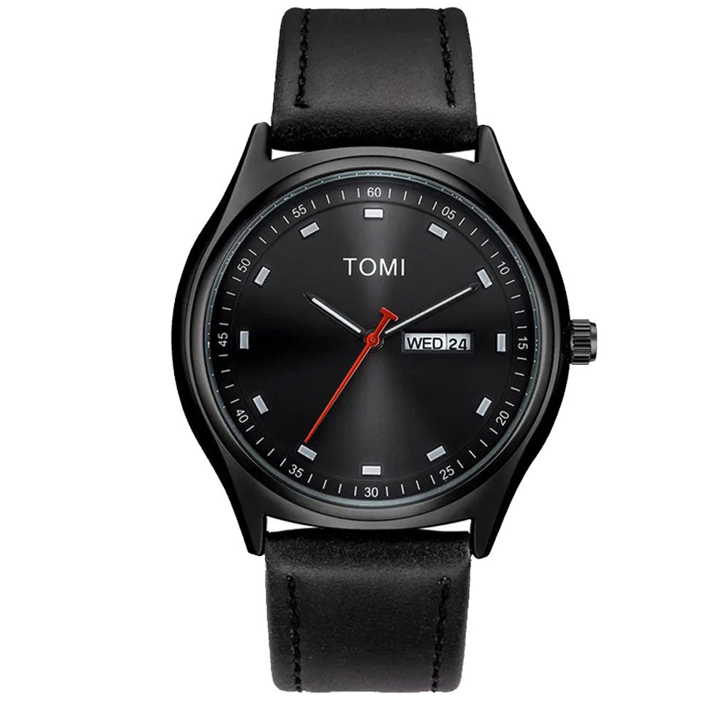 TOMI T-030 Original Quartz Watch with Day & Date Display and Premium Strap for Men