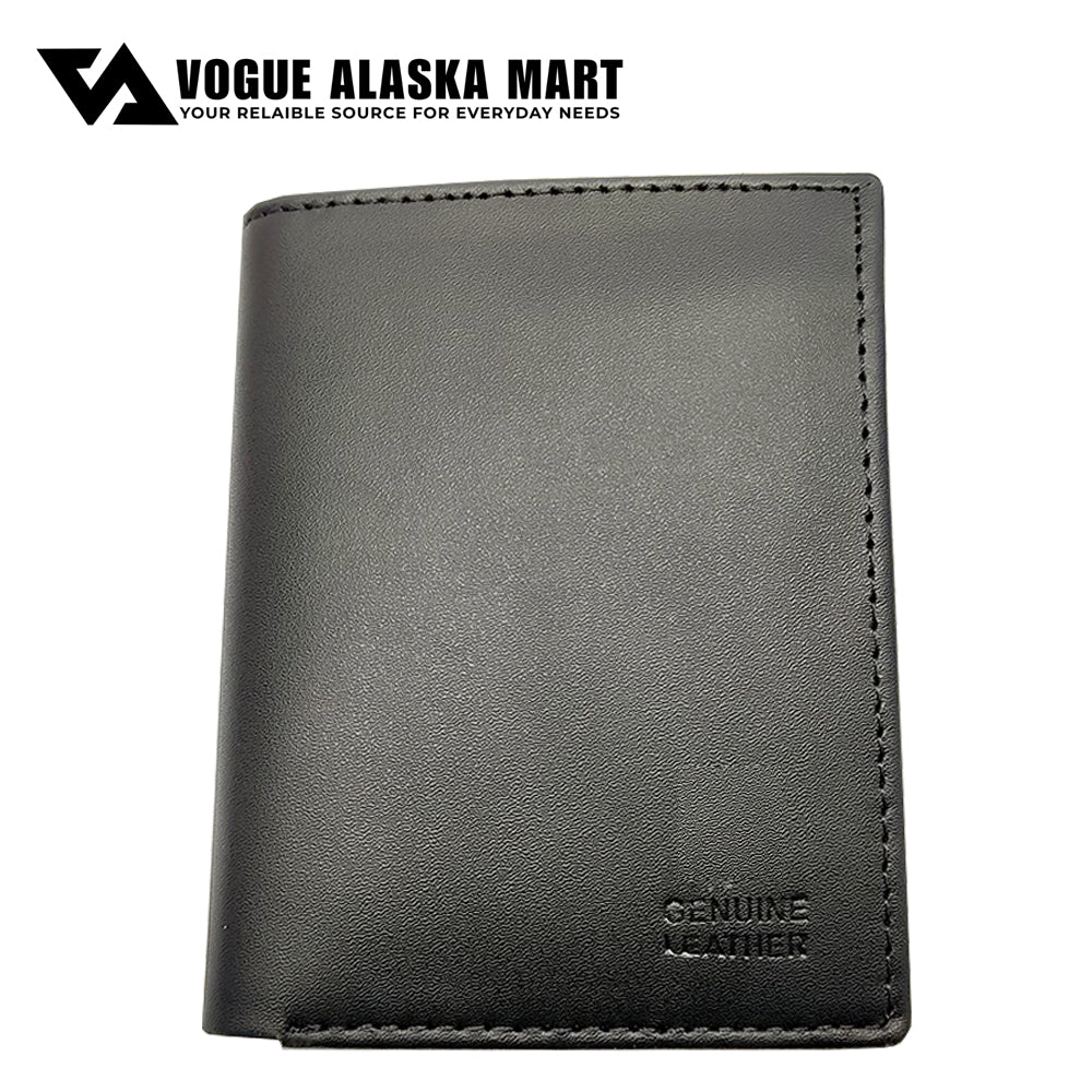 Genuine Cow Leather Slim Bifold Wallet for Men – Business Card Holder
