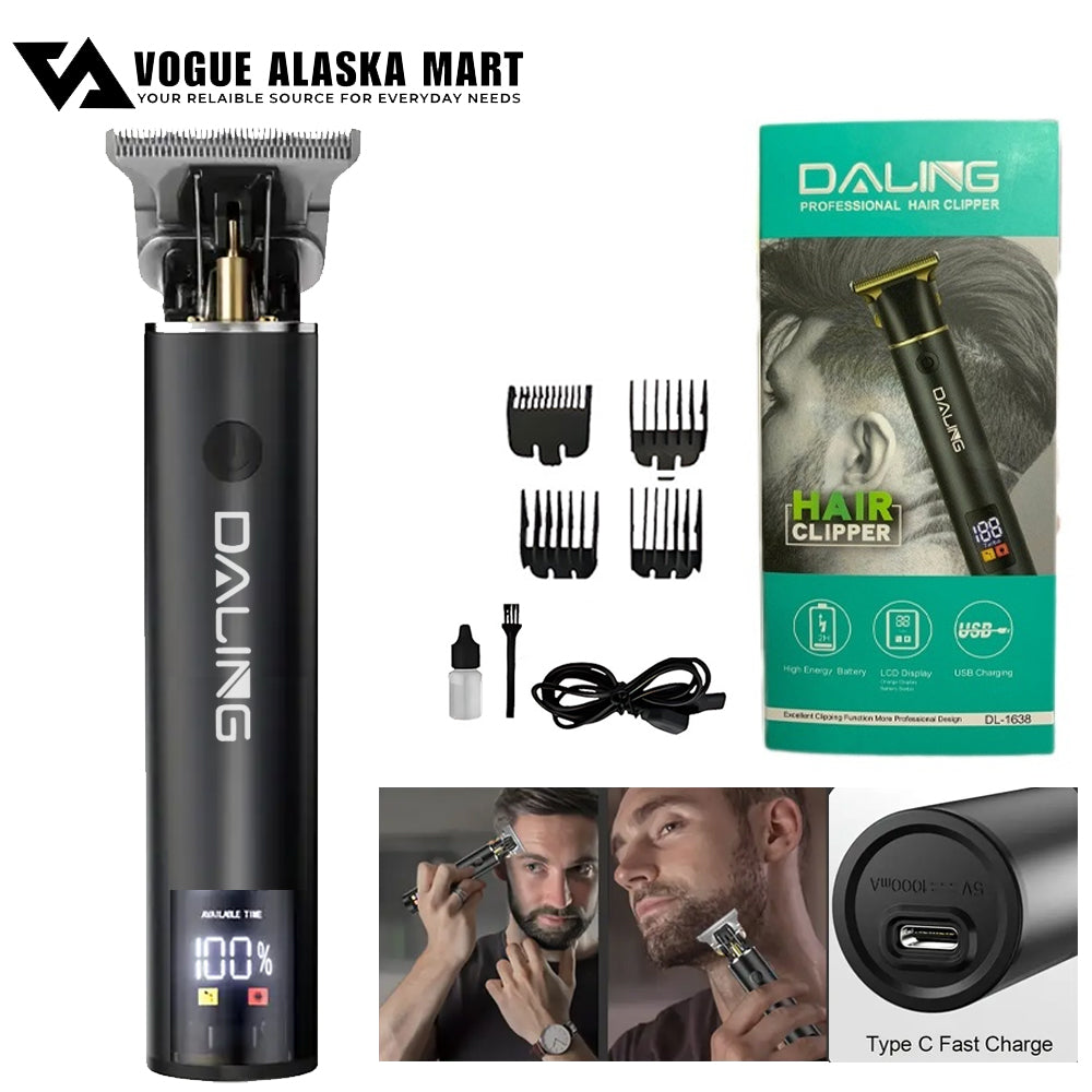 Daling DL 1638 Metallic Body Hair Clipper With LED Display
