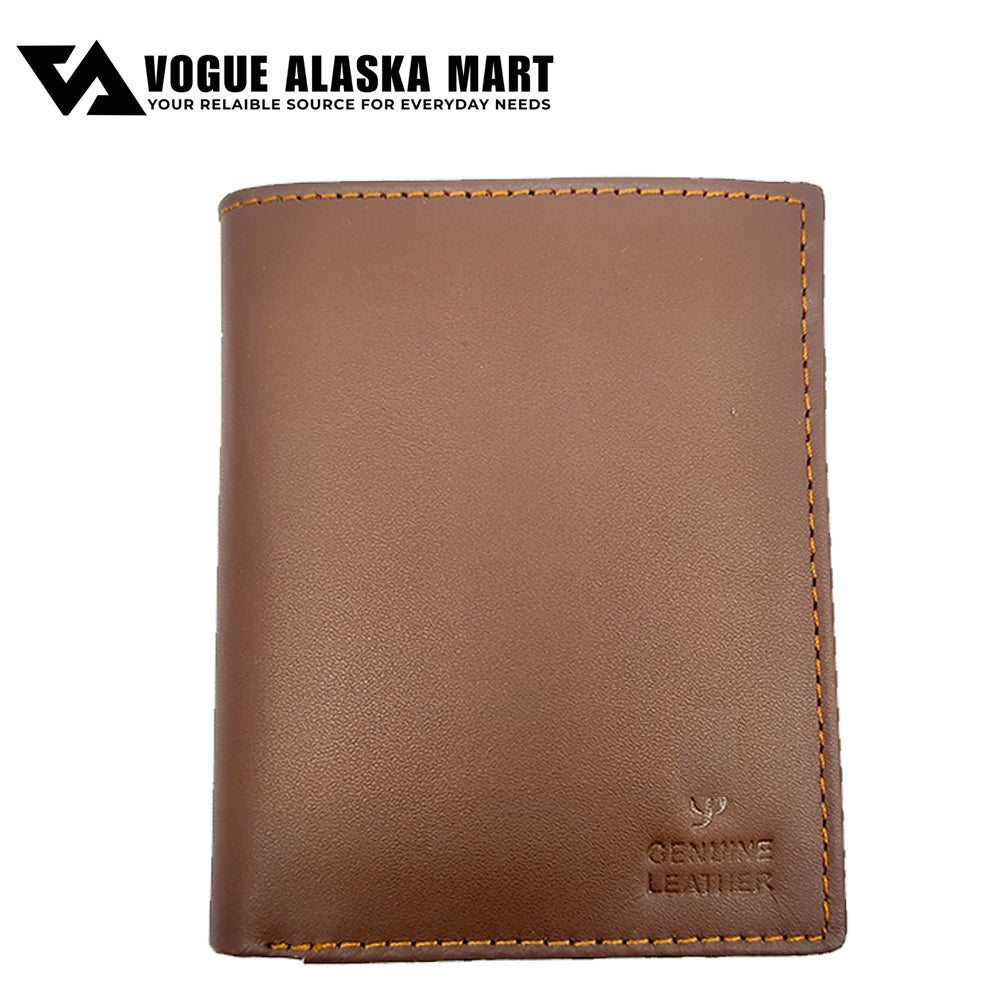 Genuine Cow Leather Slim Bifold Wallet for Men – Business Card Holder
