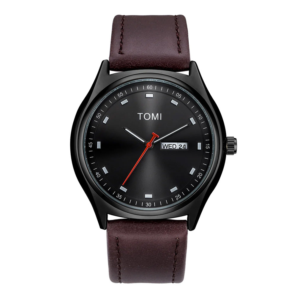 TOMI T-030 Original Quartz Watch with Day & Date Display and Premium Strap for Men
