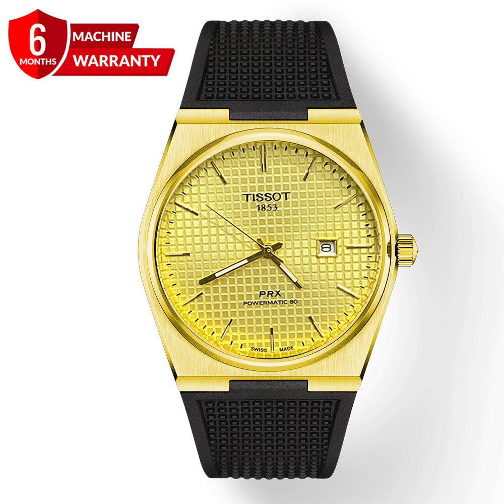 TIS-PRX 1853 Swiss Watch for Men with Silicone Band and Date Display