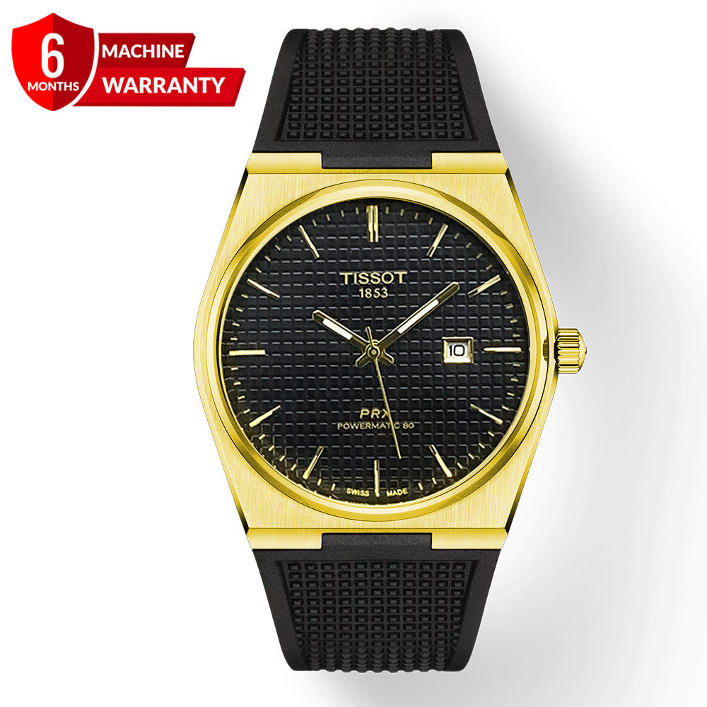 Tis-PRX 1853 Swiss Made Silicone Straps Date Display Wrist Watch For Men