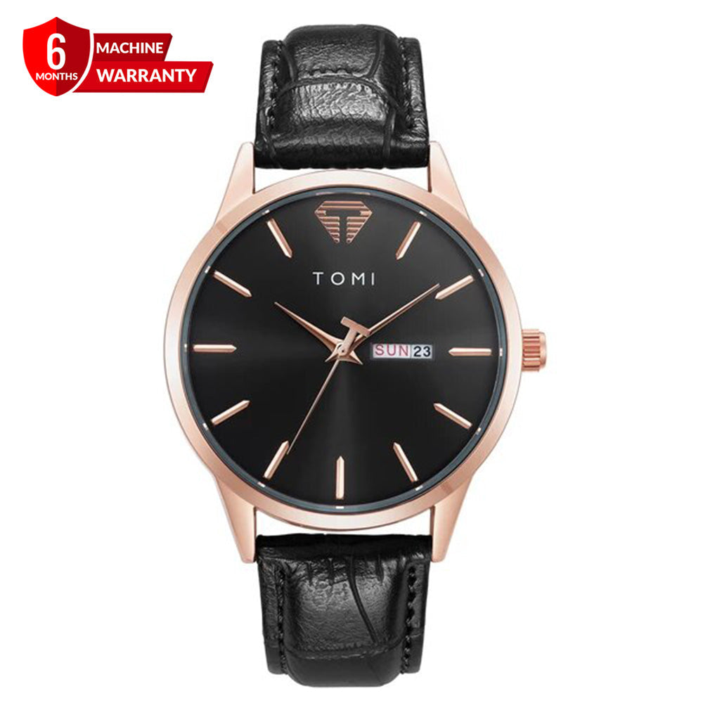 TOMI T-045 Original Straps Watch Date & Day Display  Quartz Movement For Men
