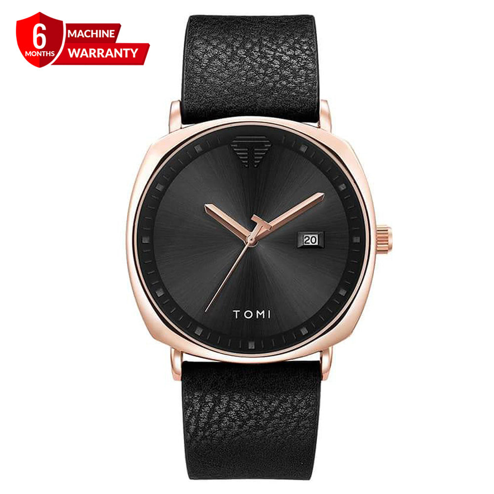 TOMI T-044 Classic Strap Watch for Men with Quartz Movement and Date Display