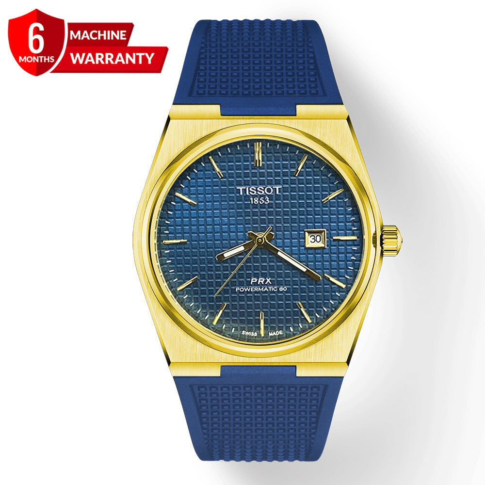 Tis-PRX 1853 Swiss Made Silicone Straps Date Display Wrist Watch For Men