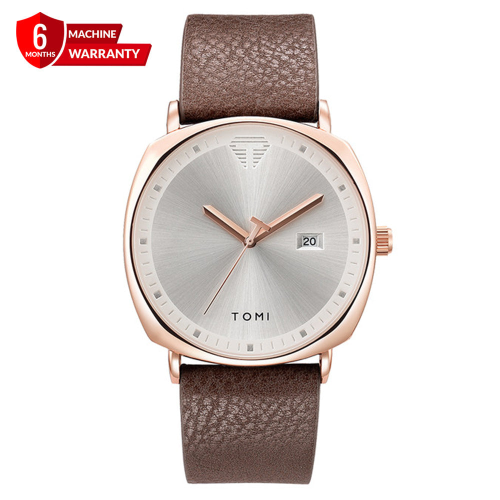 TOMI T-044 Classic Strap Watch for Men with Quartz Movement and Date Display