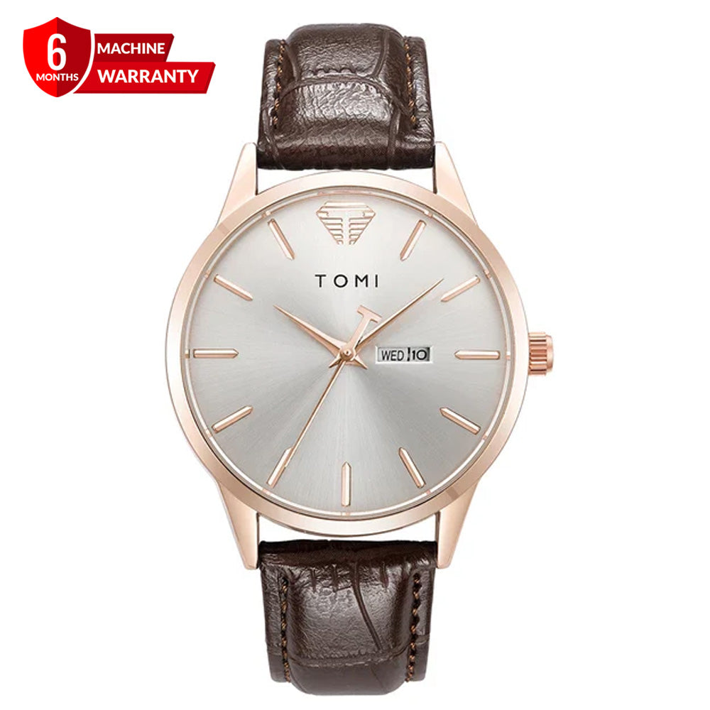 TOMI T-045 Original Straps Watch Date & Day Display  Quartz Movement For Men