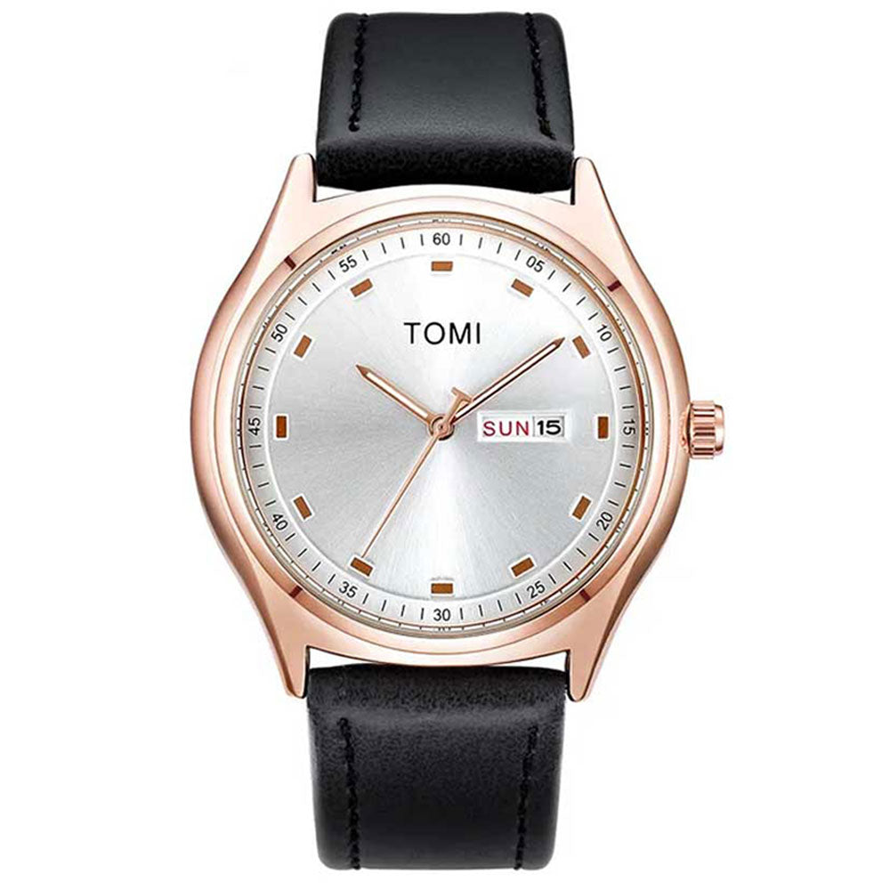 TOMI T-030 Original Quartz Watch with Day & Date Display and Premium Strap for Men