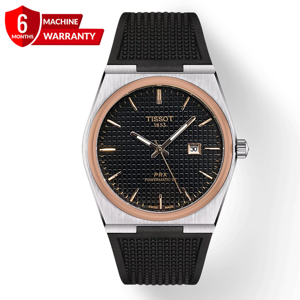 Tis-PRX 1853 Swiss Made Silicone Straps Date Display Wrist Watch For Men