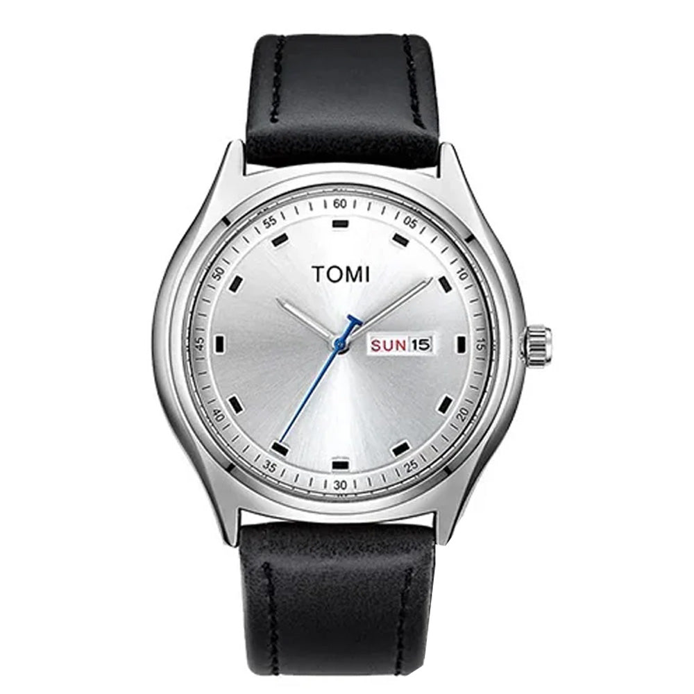 TOMI T-030 Original Quartz Watch with Day & Date Display and Premium Strap for Men