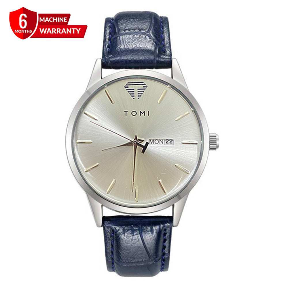 TOMI T-045 Original Straps Watch Date & Day Display  Quartz Movement For Men