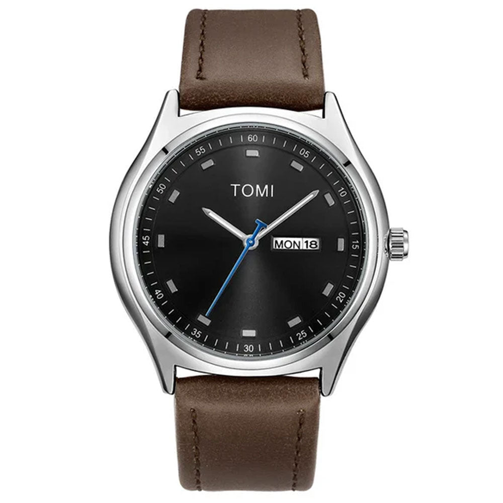 TOMI T-030 Original Quartz Watch with Day & Date Display and Premium Strap for Men