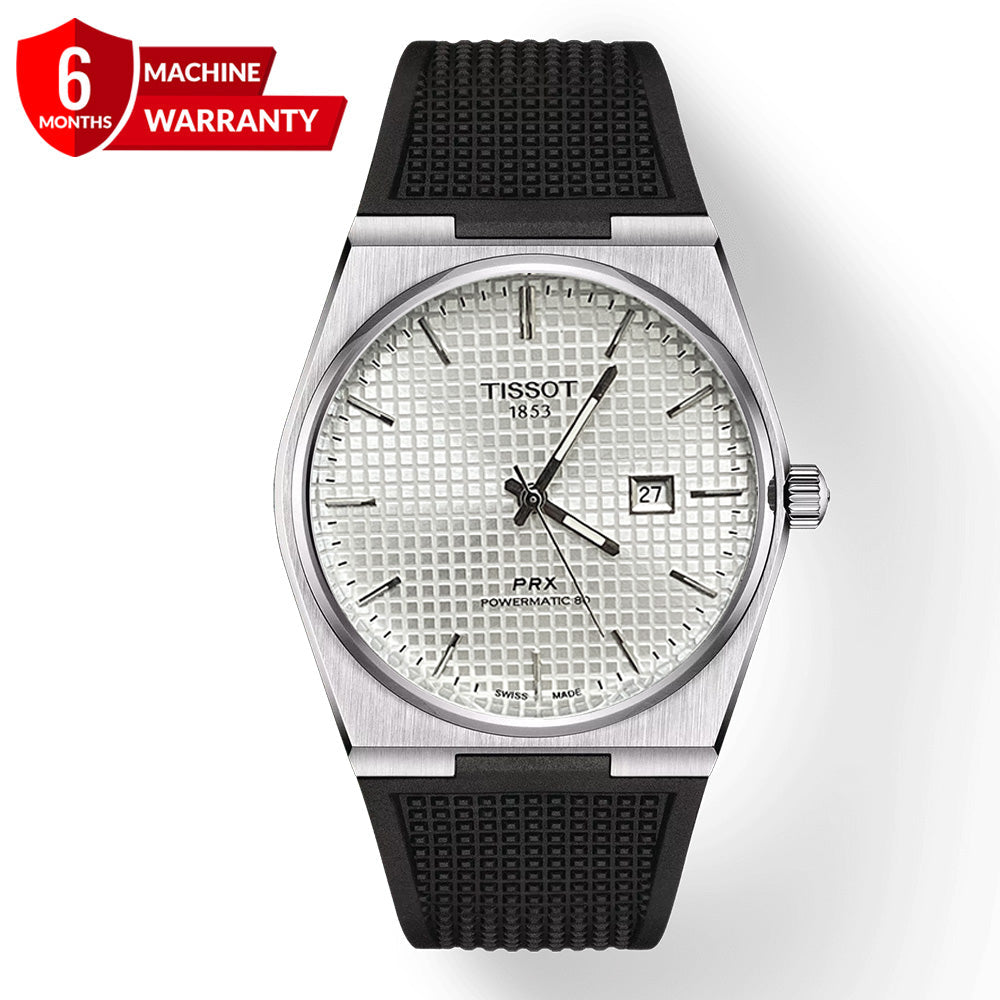 Tis-PRX 1853 Swiss Made Silicone Straps Date Display Wrist Watch For Men