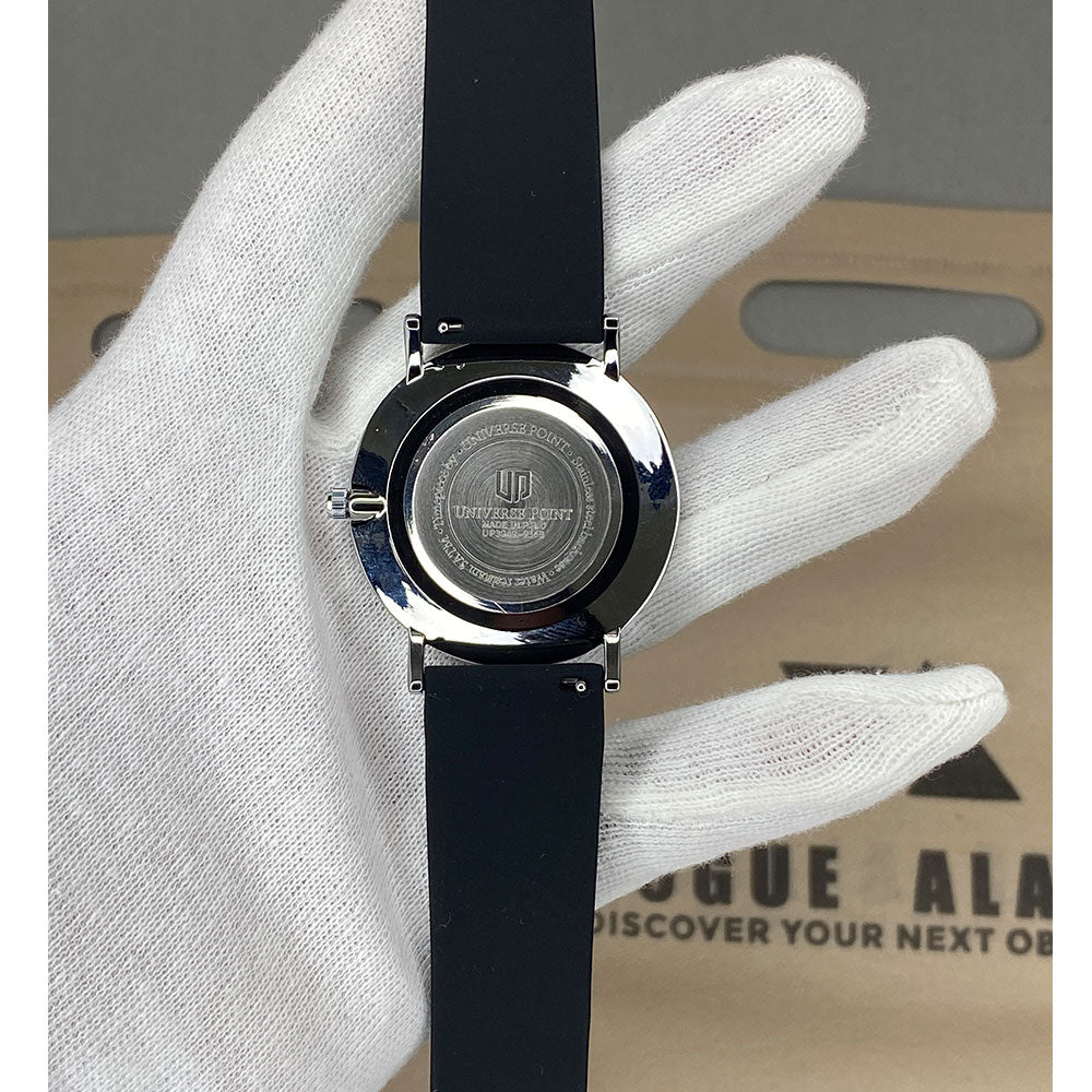 Universe Point Men's Watch with Magnetic Lock and Silicone Rubber Strap
