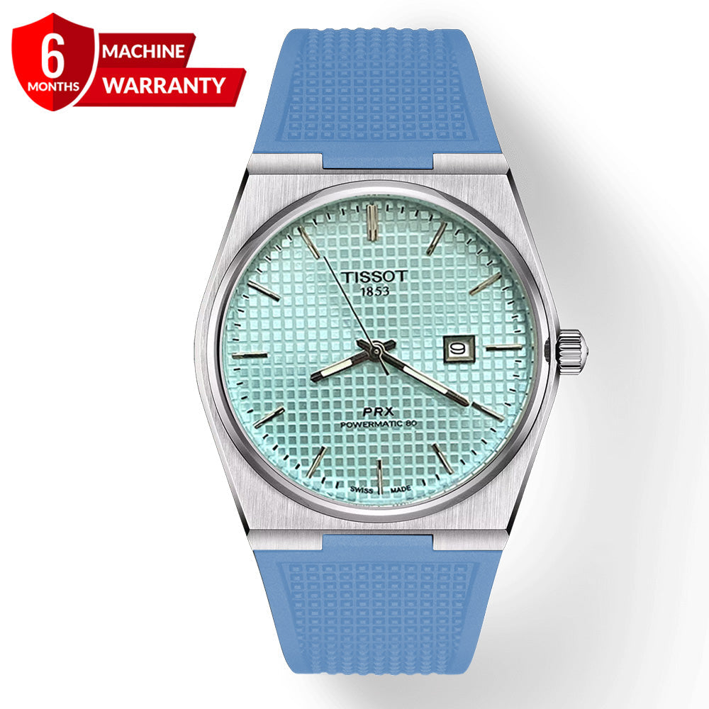 TIS-PRX 1853 Swiss Watch for Men with Silicone Band and Date Display
