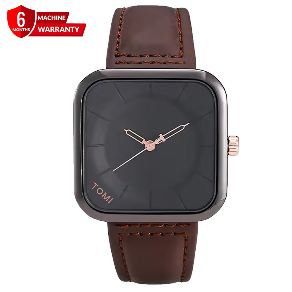 TOMI T093 Classic Square Dial Watch with Comfortable Straps for Men