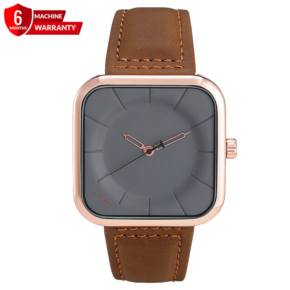 TOMI T093 Classic Square Dial Watch with Comfortable Straps for Men
