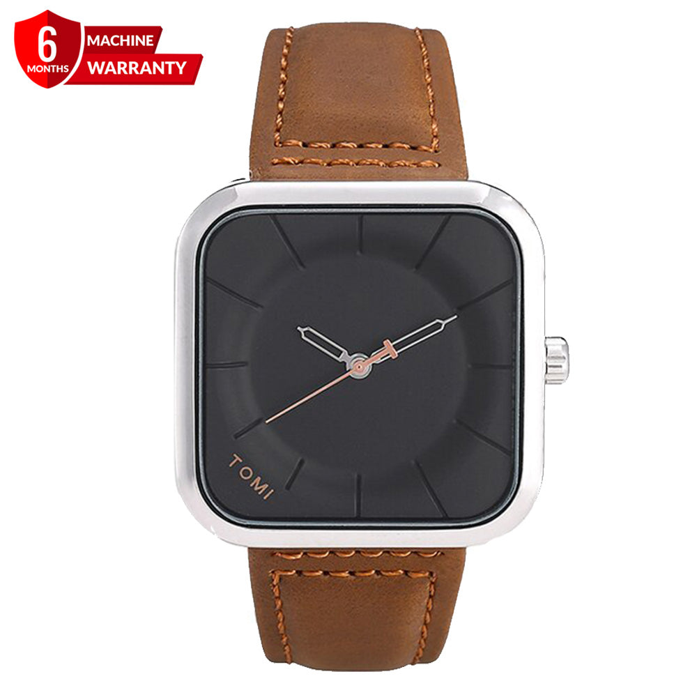 TOMI T093 Classic Square Dial Watch with Comfortable Straps for Men