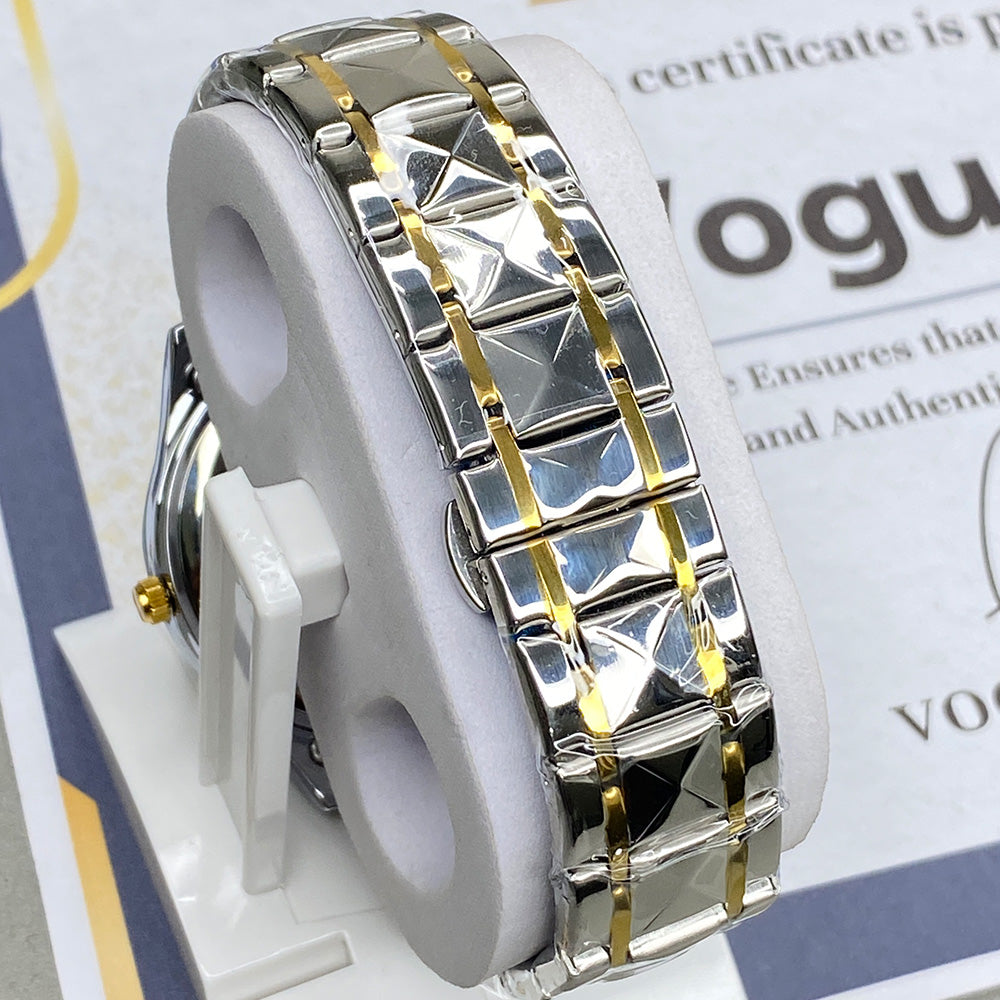 Dearno Prism Design Men's Luxury Chain Watch with Day & Date Display