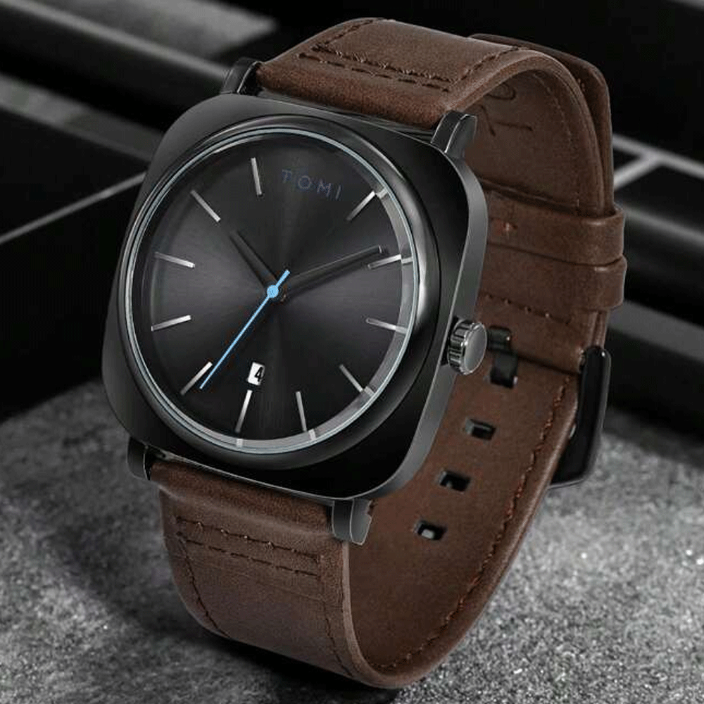 TOMI T-084 Quartz Date Business Class Strap Watch