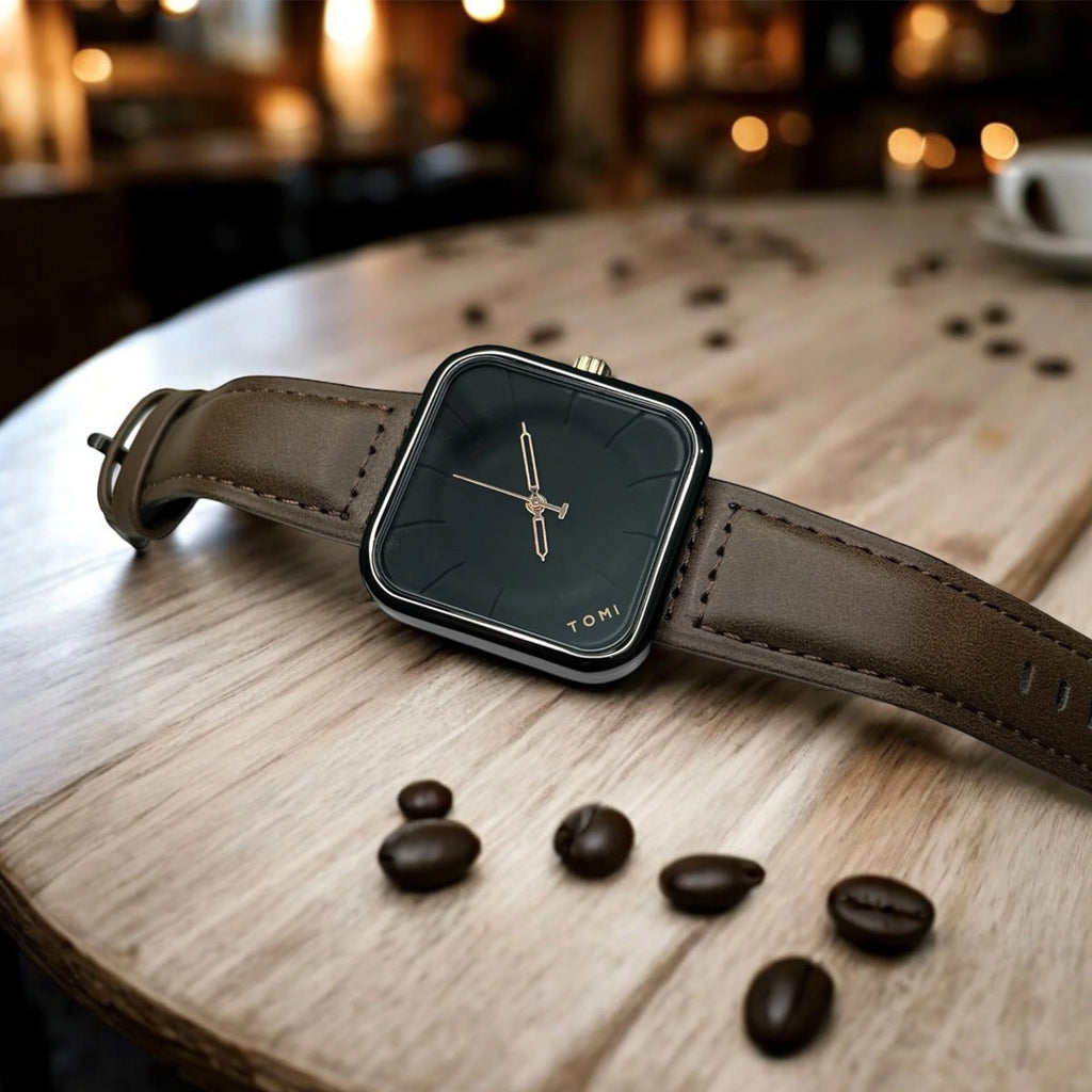 TOMI T093 Classic Square Dial Watch with Comfortable Straps for Men